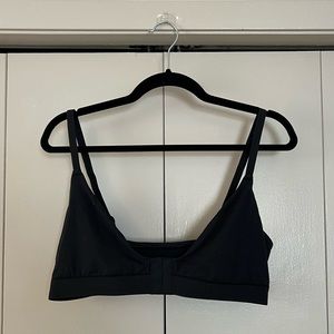 skims front closure black cotton bra